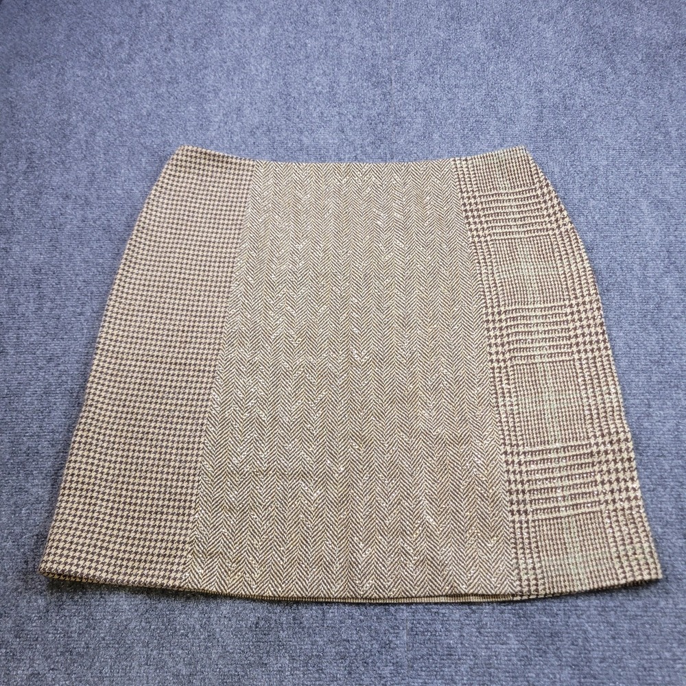 Ralph Lauren Purple Label Careen Patchwork Tweed Skirt Size 18 Silk Linen $1290